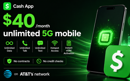 Cash App Mobile unlimited 5G wireless plan launched with AT&T network support and instant eSIM activation