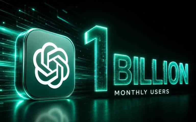 OpenAI ChatGPT reaching 1 billion monthly active users milestone with global AI adoption growth visualization