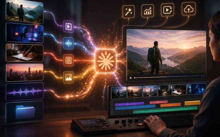 Claude Fable 5 AI automatically converting YouTube videos into viral social media clips with captions and automated publishing workflow