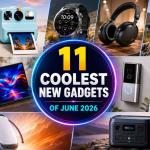 Collection of the coolest new gadgets launched in June 2026 including earbuds, smartwatches, headphones and cameras