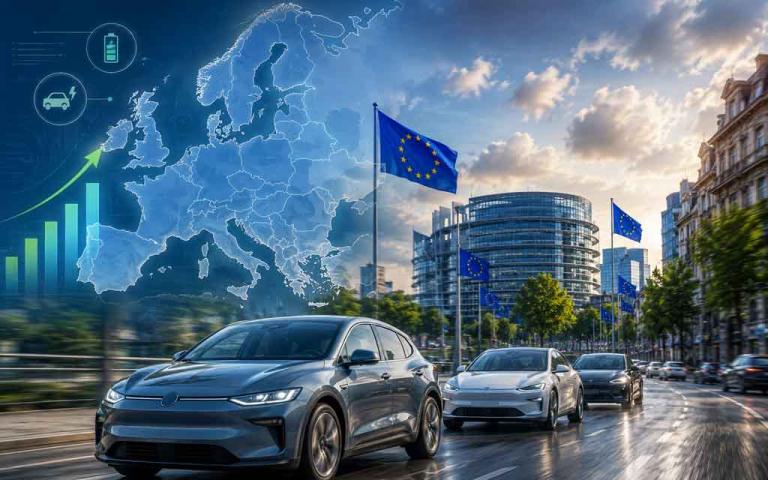 European electric vehicle sales comparison showing Tesla, Volkswagen, BYD and leading EV countries in May 2026