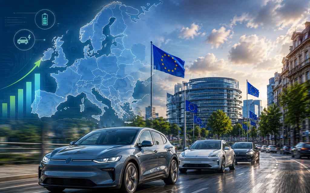 European electric vehicle sales comparison showing Tesla, Volkswagen, BYD and leading EV countries in May 2026