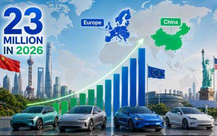 Global electric vehicle sales forecast for 2026 showing growth in China Europe and the United States
