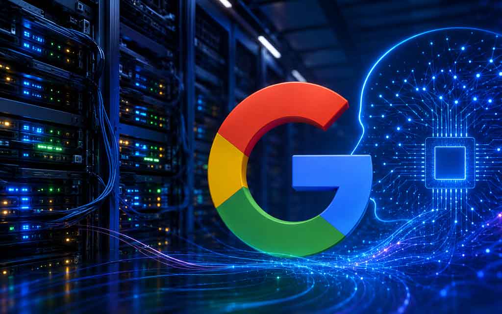 Google AI data center with Gemini AI servers illustrating compute capacity shortages, cloud infrastructure expansion, and growing AI demand in 2026.