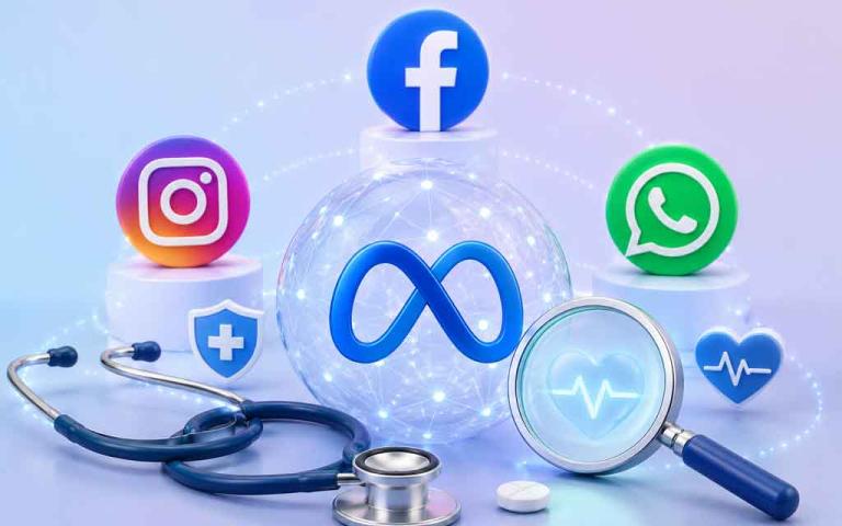 Meta AI assistant providing health guidance inside social media and messaging applications