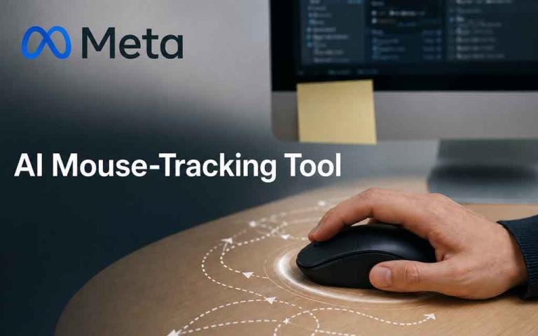 Meta AI employee monitoring system tracking mouse movements and computer activity with privacy concerns and workplace AI illustration
