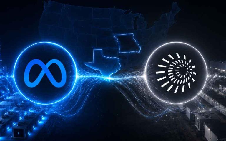 Meta secures 1.6GW of AI computing capacity through major data center agreements with Crusoe in Texas and Missouri.