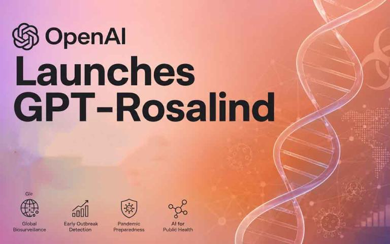 OpenAI GPT-Rosalind AI model analyzing genomic data, disease outbreaks, and biosurveillance information for pandemic defense and public health research