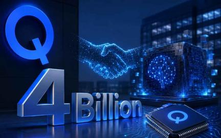 Qualcomm and Modular AI acquisition concept showing AI chips, software infrastructure, and next-generation computing technologies.