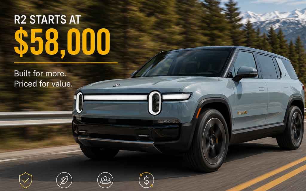 Rivian R2 electric SUV pricing strategy compared with Tesla Model Y in 2026
