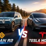 The Rivian R2 is taking on Tesla's Model Y with up to 330 miles of range, rugged capability, and premium features. Compare pricing, performance, charging, and discover which EV SUV is the better buy in 2026.