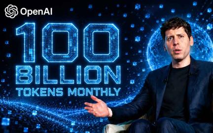 Sam Altman discussing massive AI token usage growth and enterprise adoption of OpenAI models in 2026