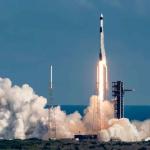 SpaceX Falcon 9 rocket launching Starlink satellites into orbit from Cape Canaveral Florida