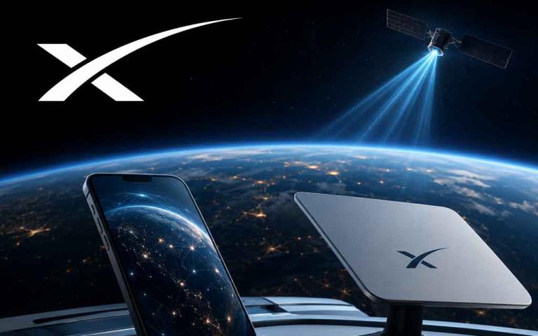 SpaceX Starlink satellites providing direct-to-consumer mobile connectivity for smartphones without relying on traditional cellular carriers.