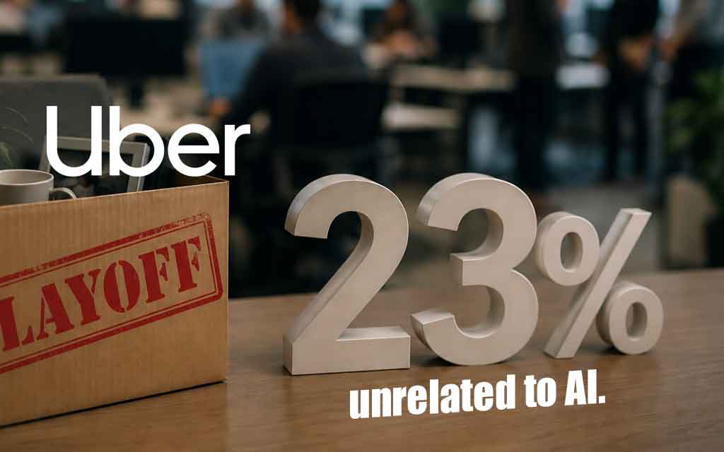 Uber corporate office with workforce reduction and artificial intelligence automation concept in 2026