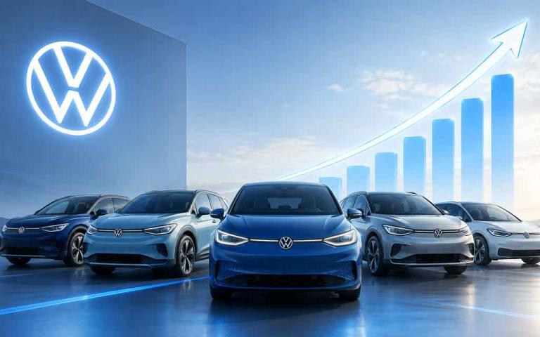 Volkswagen ID series electric vehicles driving strong sales growth and market leadership across Europe's EV market in 2026.