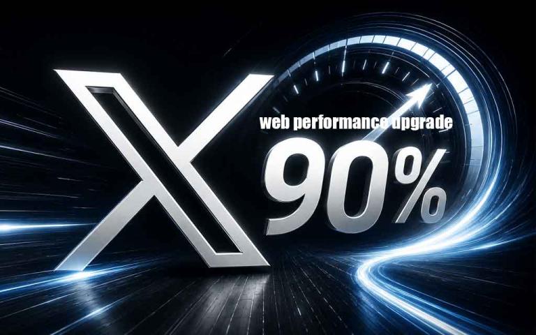 Modern social media platform interface displaying high-speed performance metrics and optimized web infrastructure