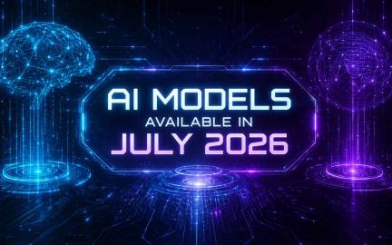 Logos and illustrations representing the major AI models released or updated in July 2026, including Anthropic, OpenAI, ByteDance, and Zhipu AI.