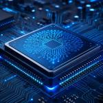 Concept illustration of DeepSeek developing a custom AI inference chip to power next-generation artificial intelligence models.