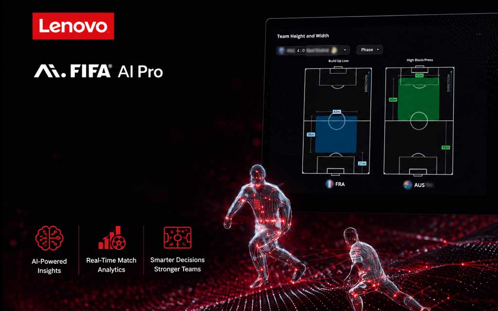 Lenovo's Hybrid AI infrastructure powers FIFA AI Pro, delivering advanced football analytics, tactical insights, and 3D match intelligence throughout the FIFA World Cup 2026.