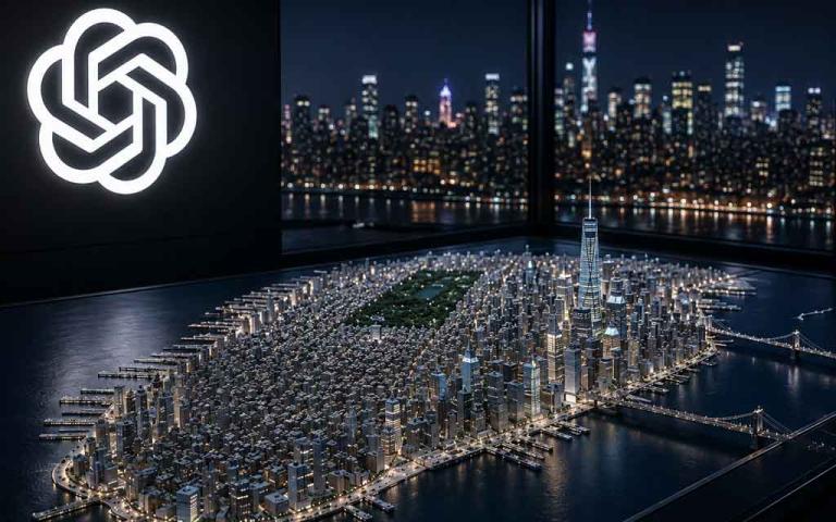 AI-generated 3D model of Manhattan created autonomously by an advanced AI agent using GPT-5.6