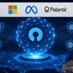Logos of Nvidia, Microsoft, Meta, Palantir, and other technology companies supporting open-weight AI models through a joint policy letter.