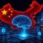 Concept illustration of Sam Altman alongside open-source AI models representing China's growing influence in artificial intelligence and global AI competition.