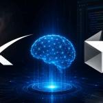 Concept illustration of a SpaceXAI-powered coding model integrated into the Cursor AI code editor.