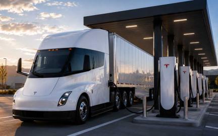 Tesla's first public Megacharger station delivers up to 1.2 MW charging for Semi trucks, bringing fast, high-power electric trucking closer to mainstream adoption.